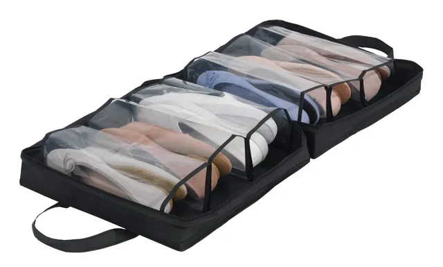 WENKO Deep Black custodia portascarpe 3 paia nero PEVA