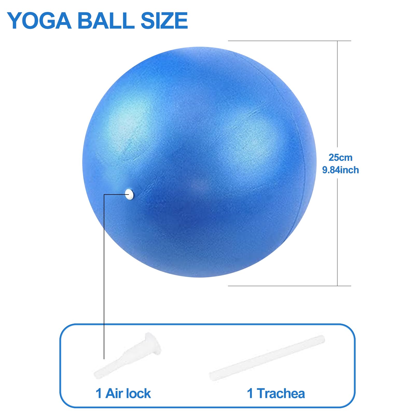Quelcc palla pilates antiscoppio blu 25 cm