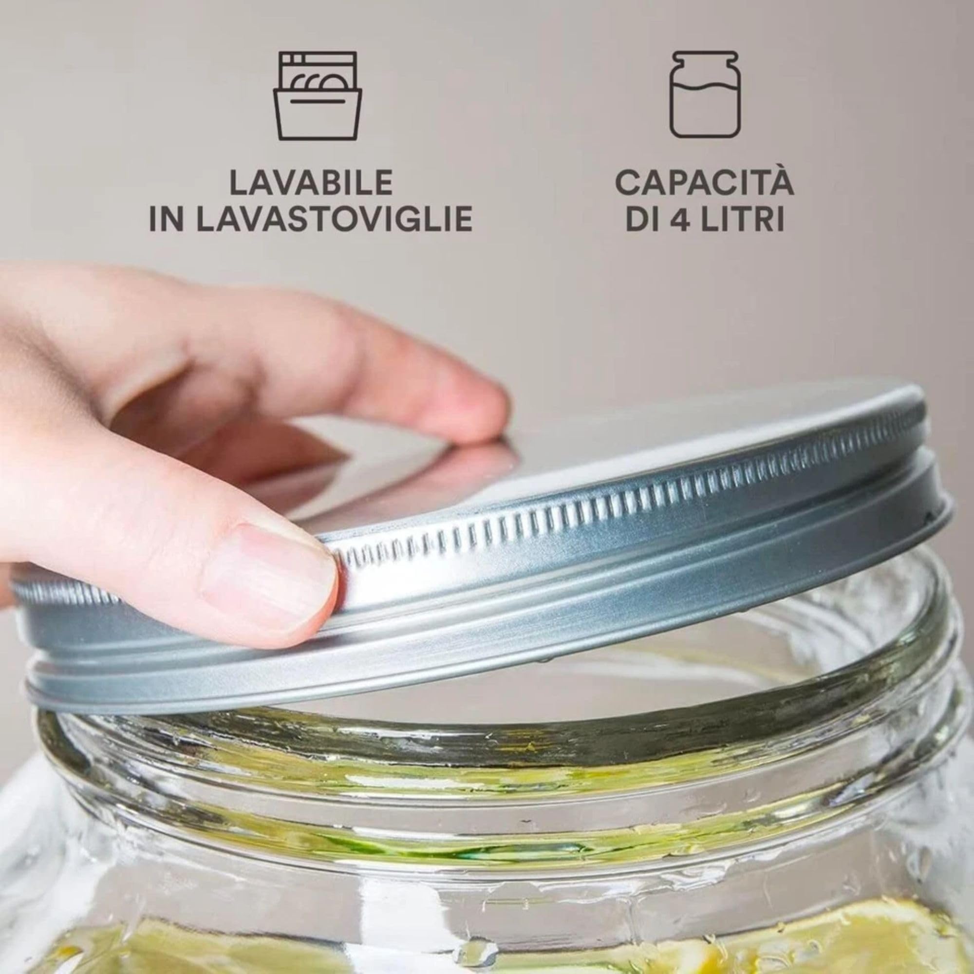 Cecaro Group dispenser vetro 3,5L rubinetto bevande fredde