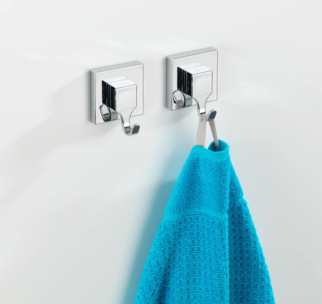 Wenko Vacuum-Loc Ganci Quadrati Cromo Set 2 Pezzi
