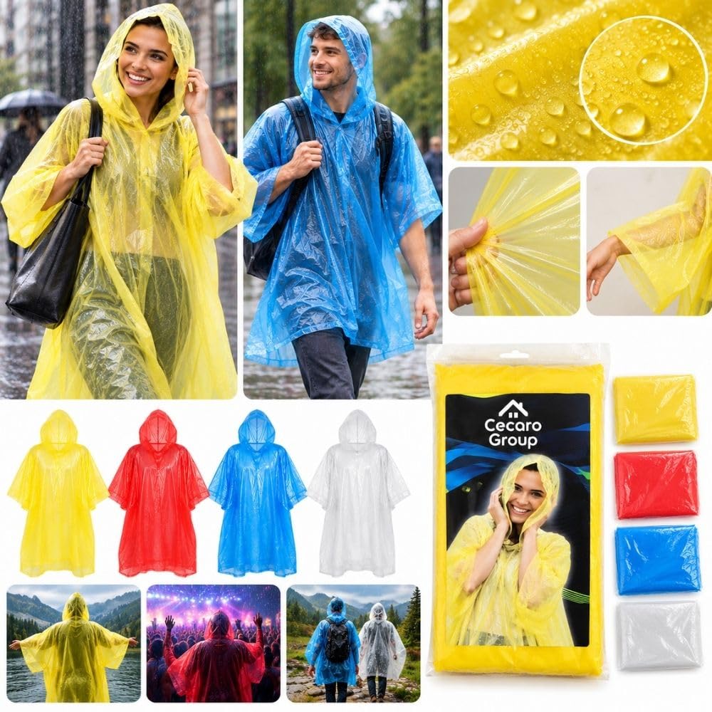 Cecaro Group poncho pioggia unisex con cappuccio leggero