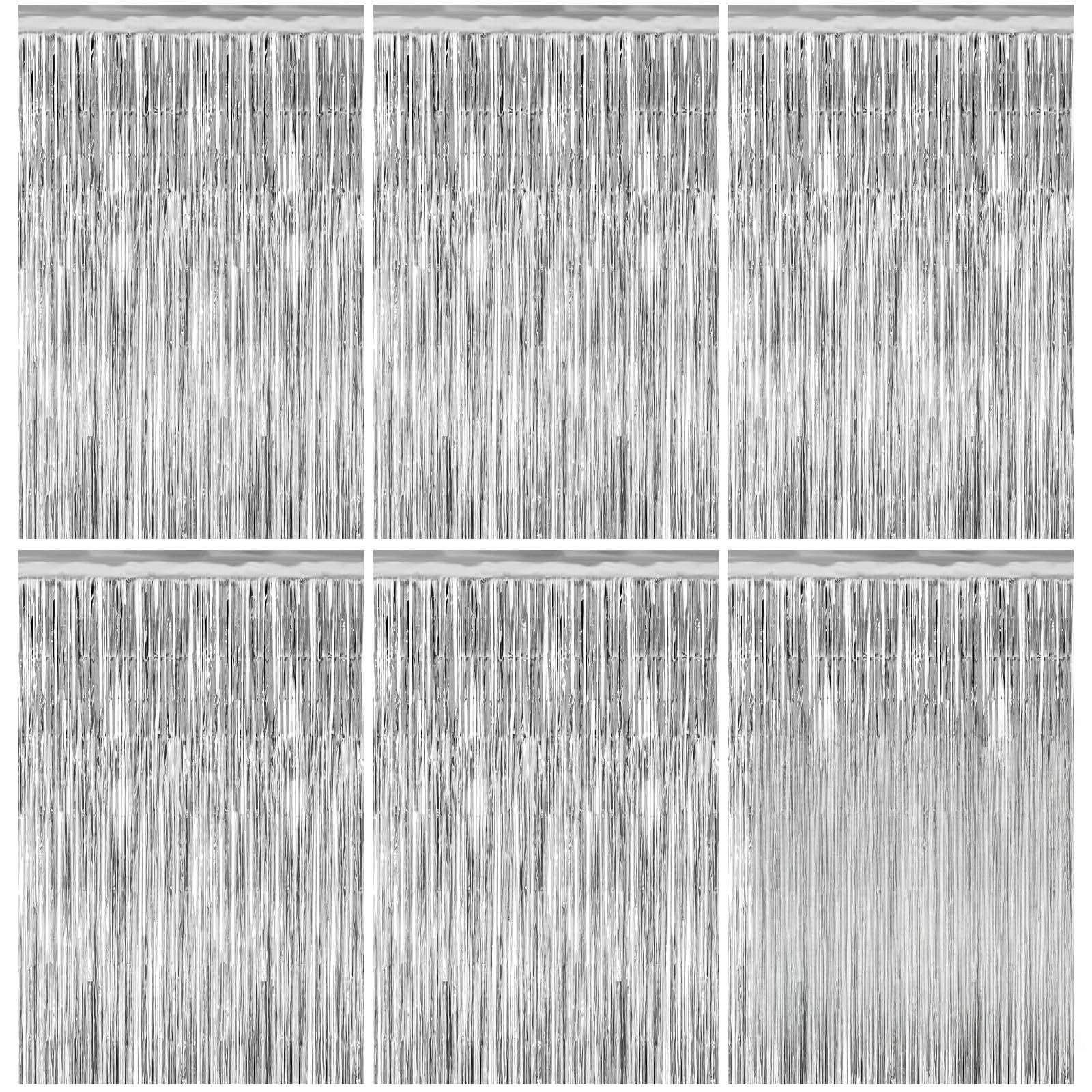 Quelcc Tenda Metallica Frange Argento 6 Pezzi 1x2 m