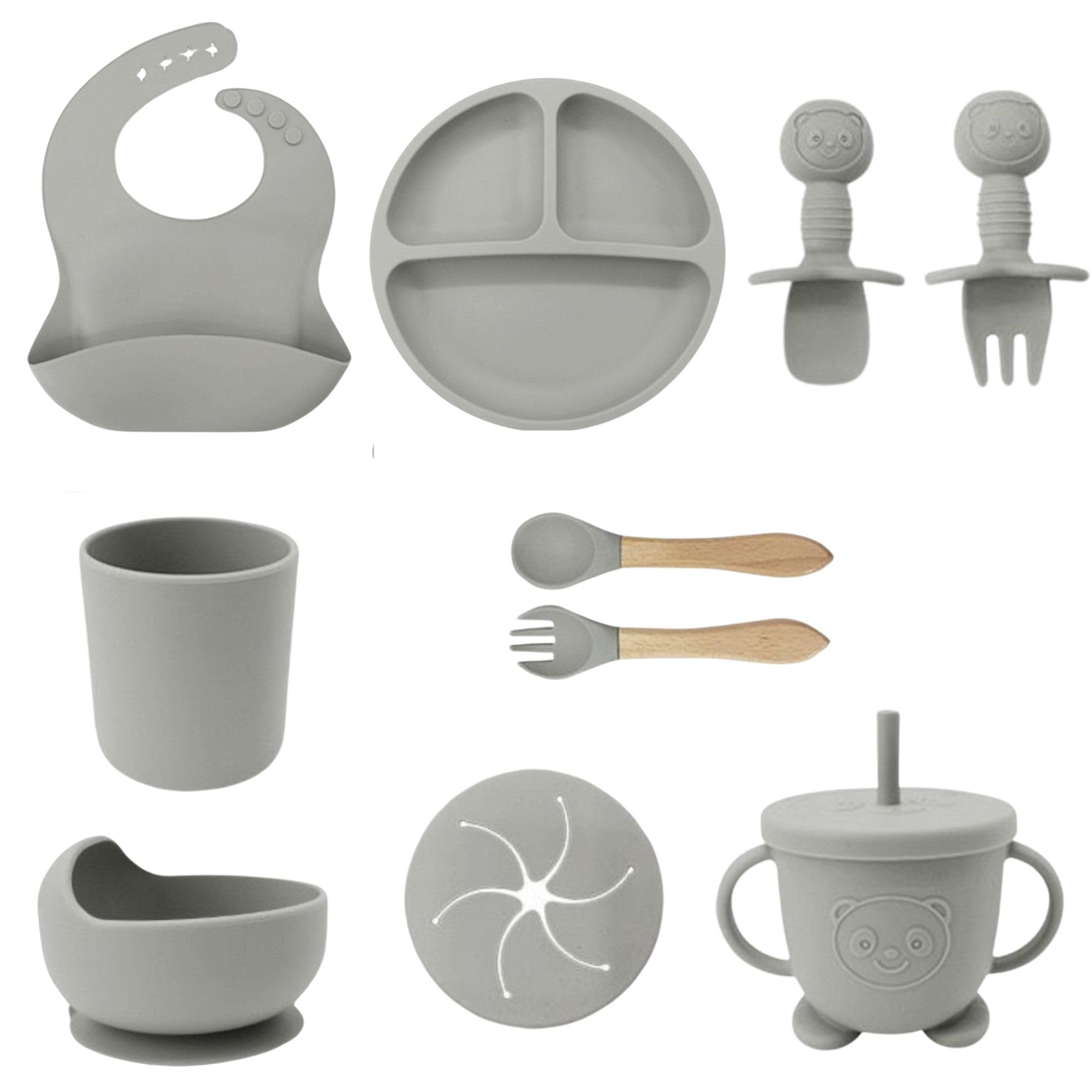 Cecaro Group set pappa svezzamento silicone 10 pezzi ventosa