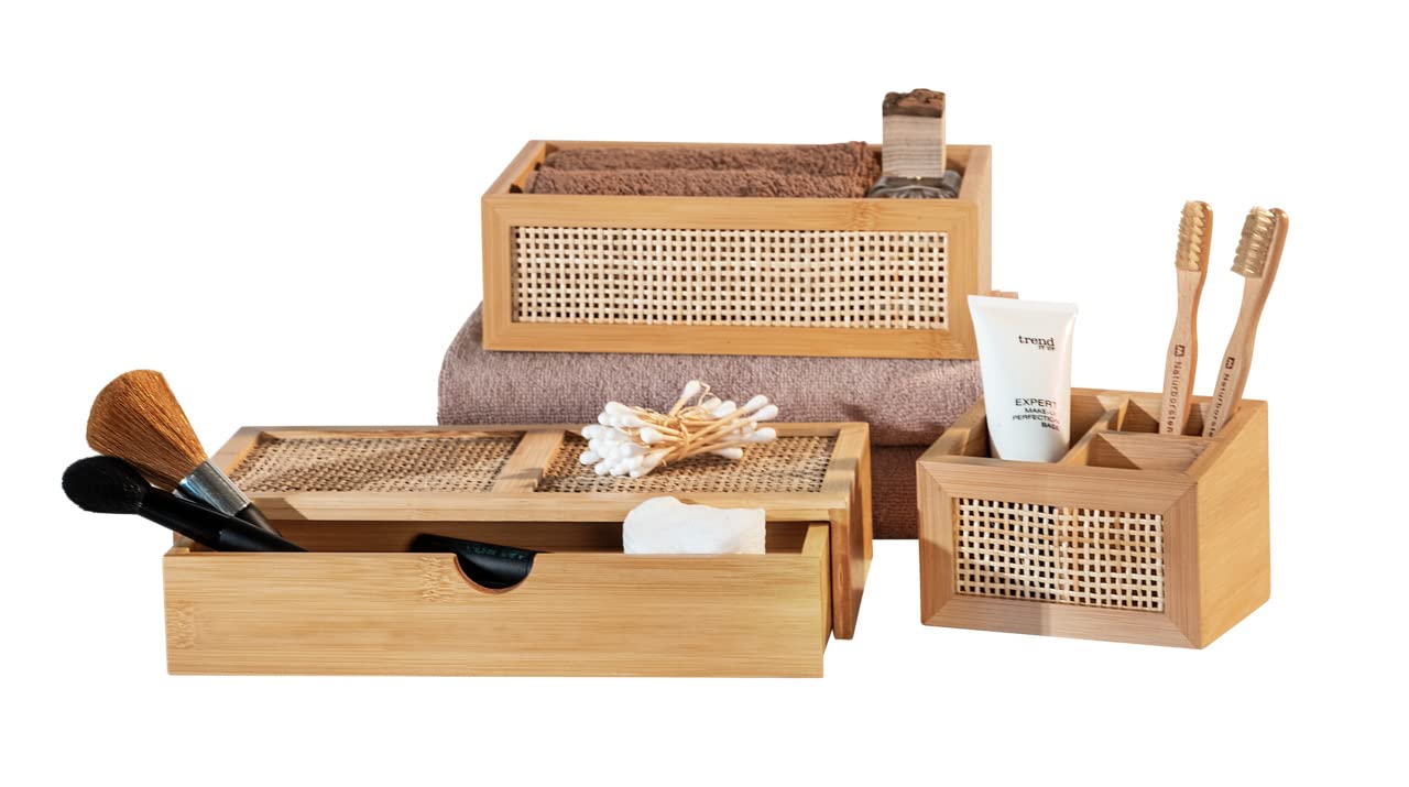 Wenko Allegre box bagno bambù rattan 28 cm