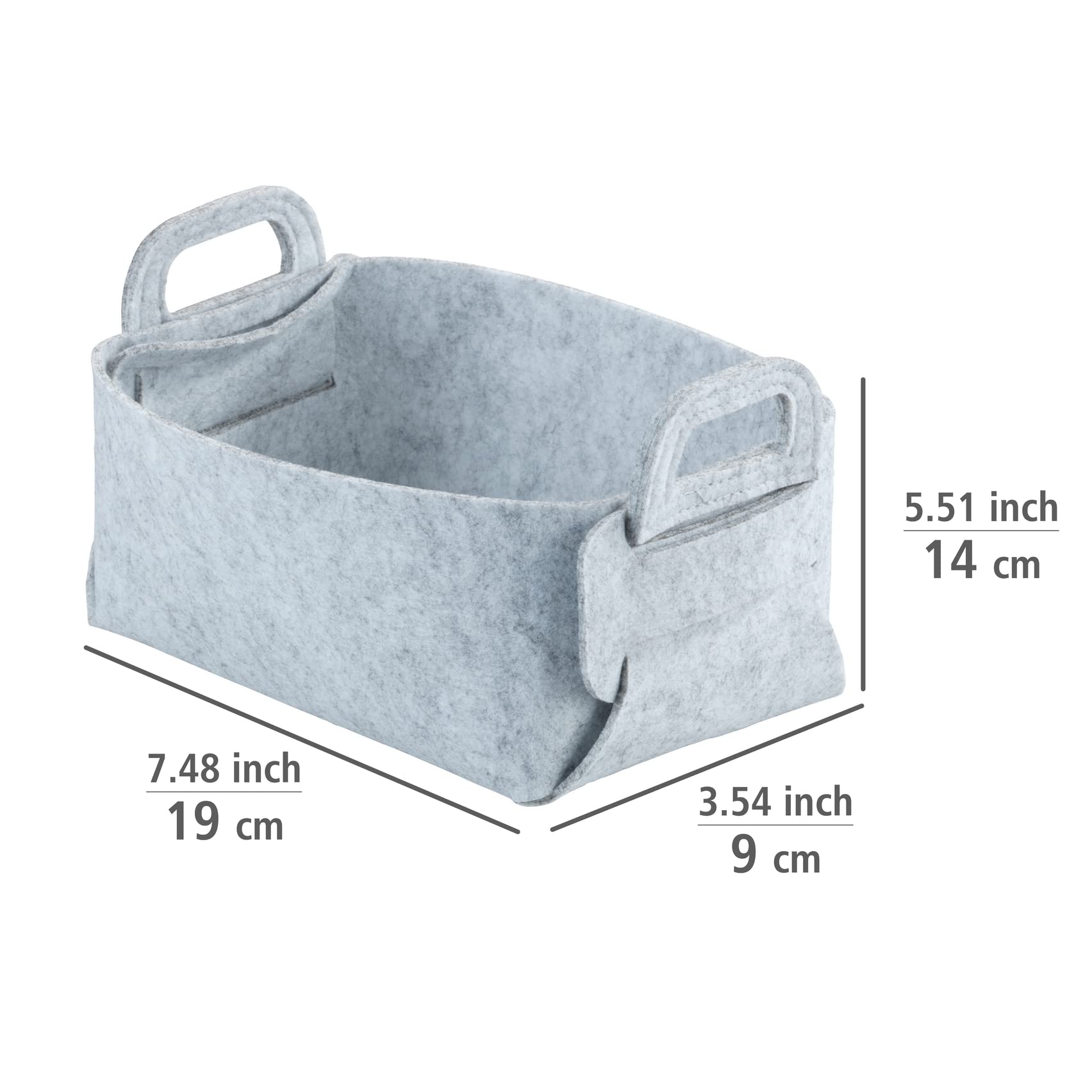 Wenko Nina S cestello feltro grigio chiaro 2 pezzi pieghevole