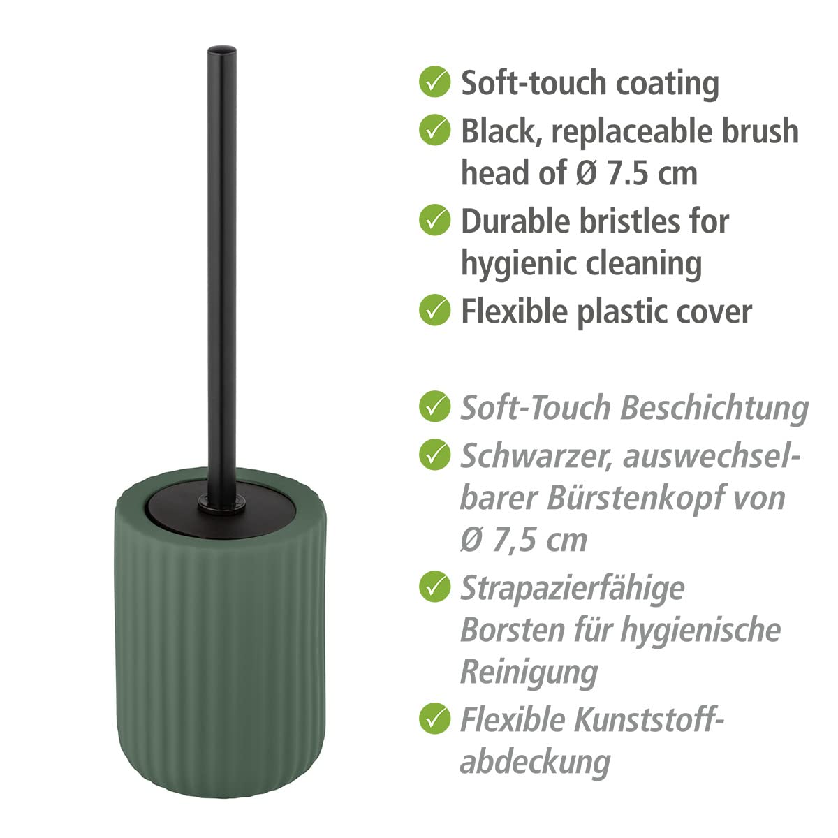 Wenko Belluno Portascopino Ceramica Verde Ø 11,5 cm