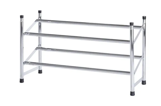 Wenko Scarpiera Allungabile 2 Piani Cromata 62-115 cm 10 Paia