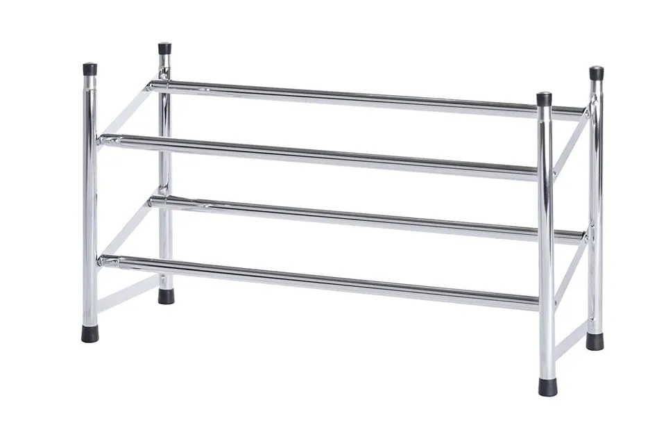 Wenko Scarpiera Allungabile 2 Piani Cromata 62-115 cm 10 Paia