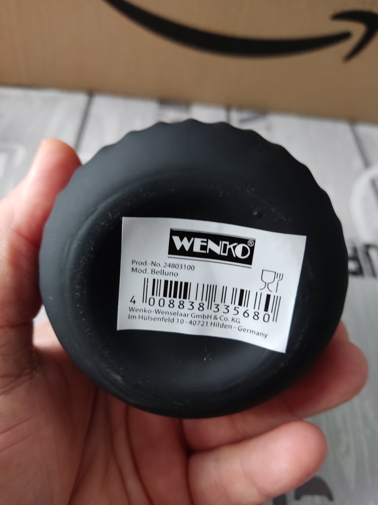 Wenko Belluno bicchiere portaspazzolini nero