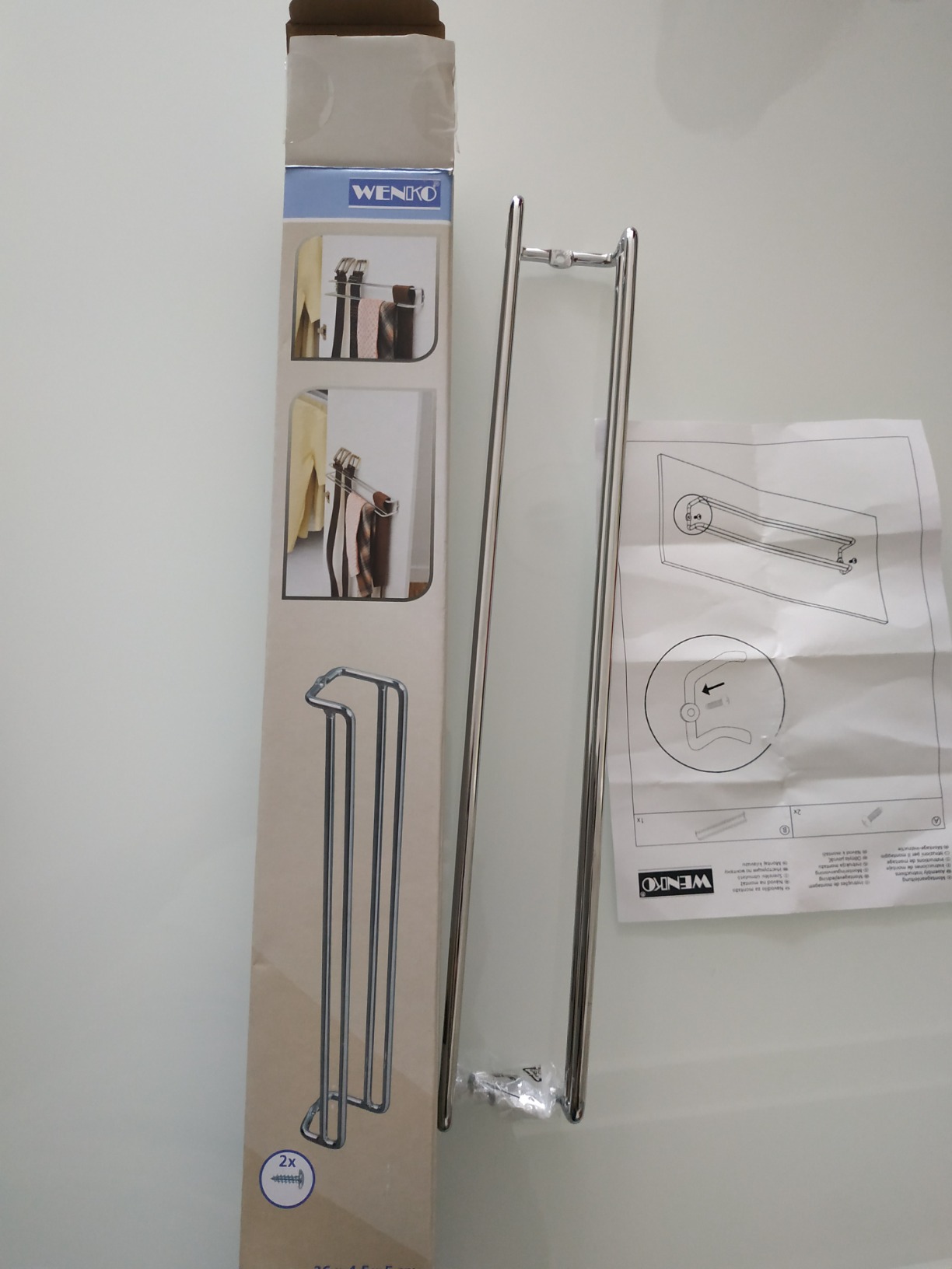 Wenko porta cravatte e cinture da armadio 36x4,5x5 cromo
