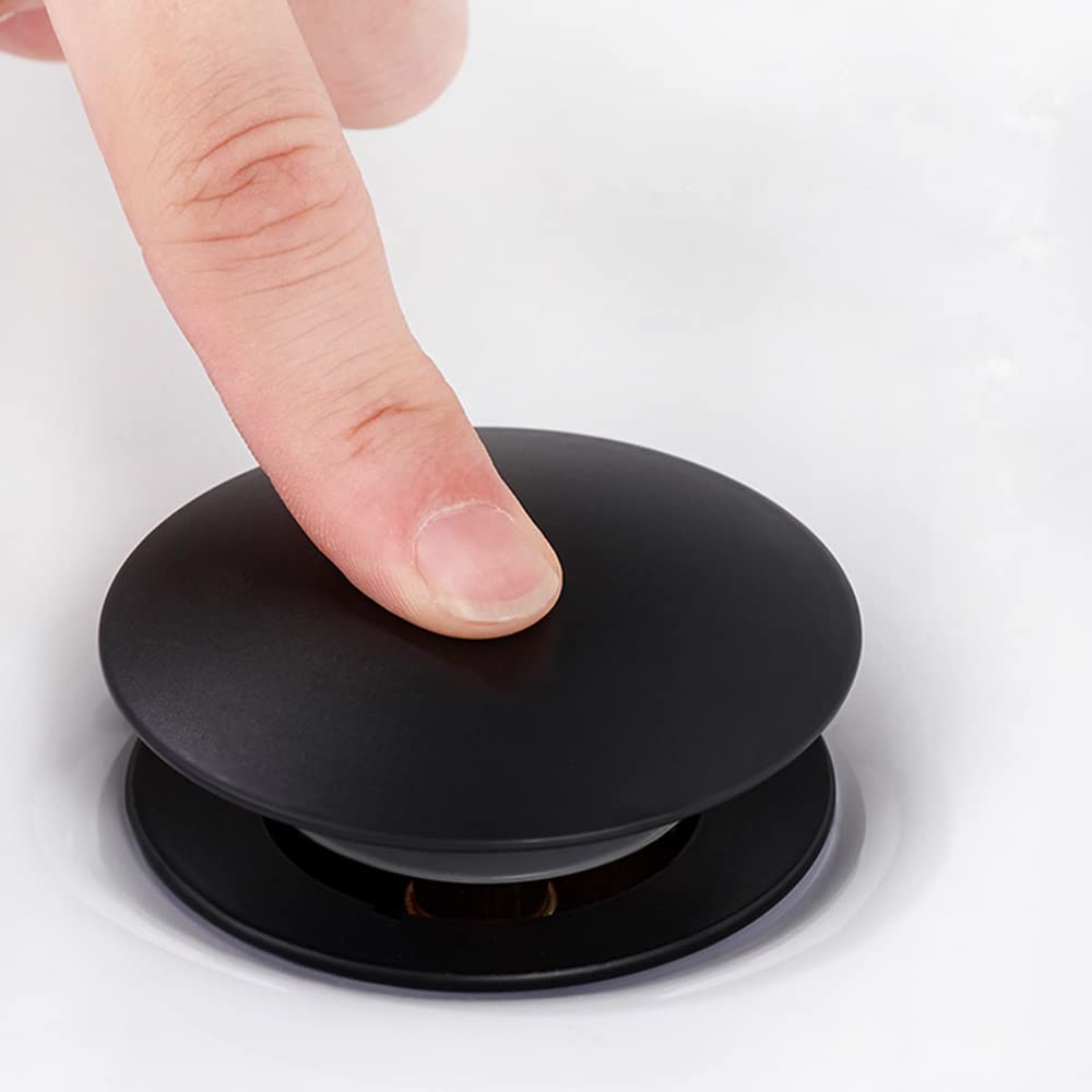 Lxoraziy Tappo Scarico Pop-up lavabo nero senza troppopieno