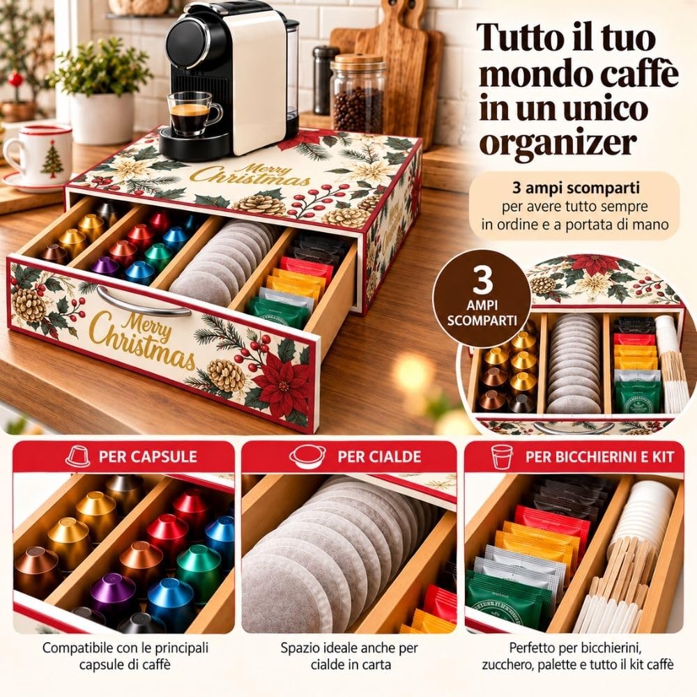 Cecaro Group cassetto porta capsule natalizio Merry Christmas