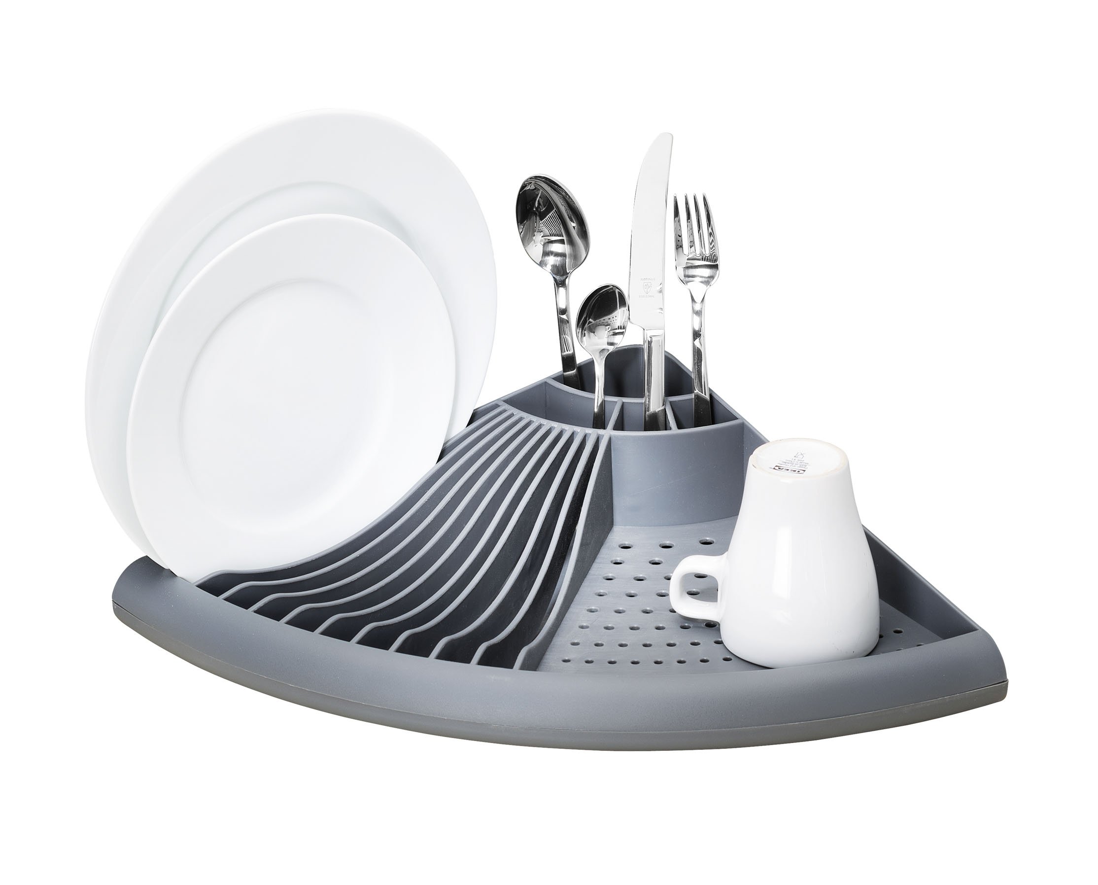 Wenko Corner Scolapiatti Angolare 50x9x35 cm Grigio