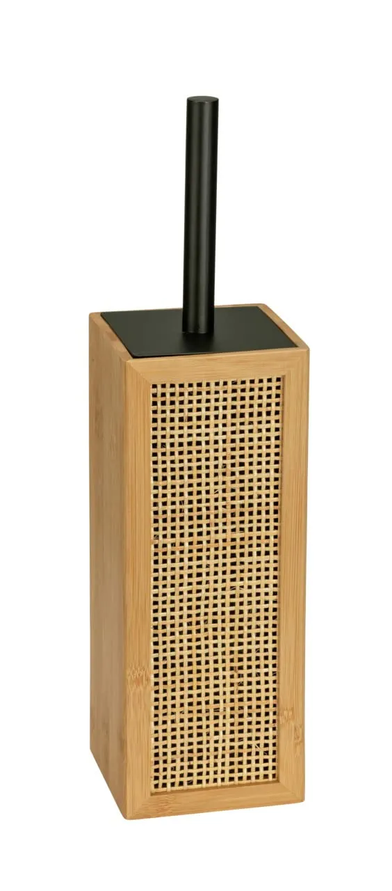 Wenko Allegre Scopino Bagno Bambù Naturale Nero