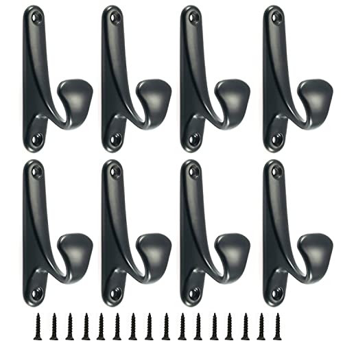 Lxoraziy gancio parete metallo 8 pezzi nero 87mm