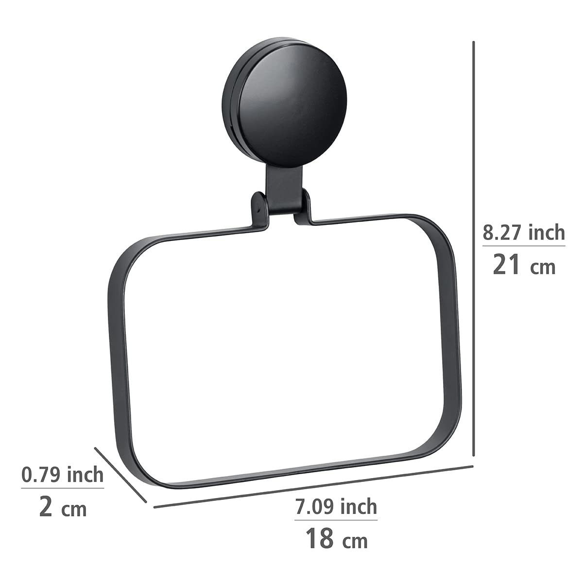 Wenko Pavia Static-Loc Plus portasciugamani ad anello nero senza forare