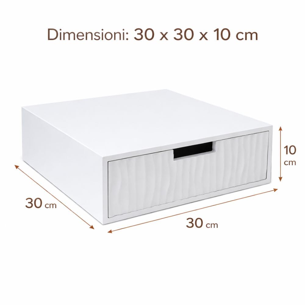 Cecaro Group Porta Capsule Caffè Bambù Bianco 30x30x10 cm 3 Scomparti