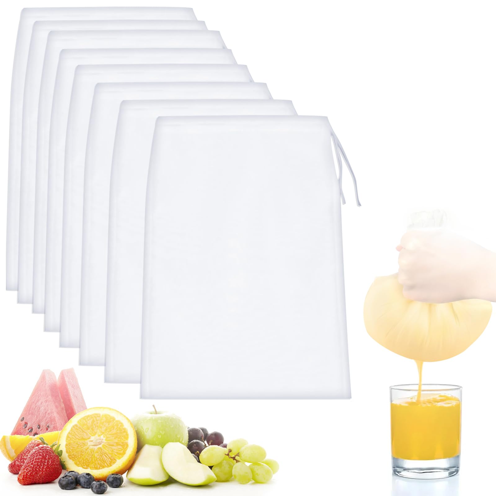 Quelcc panni filtranti nylon 20x30 cm set 8 pezzi lavabili