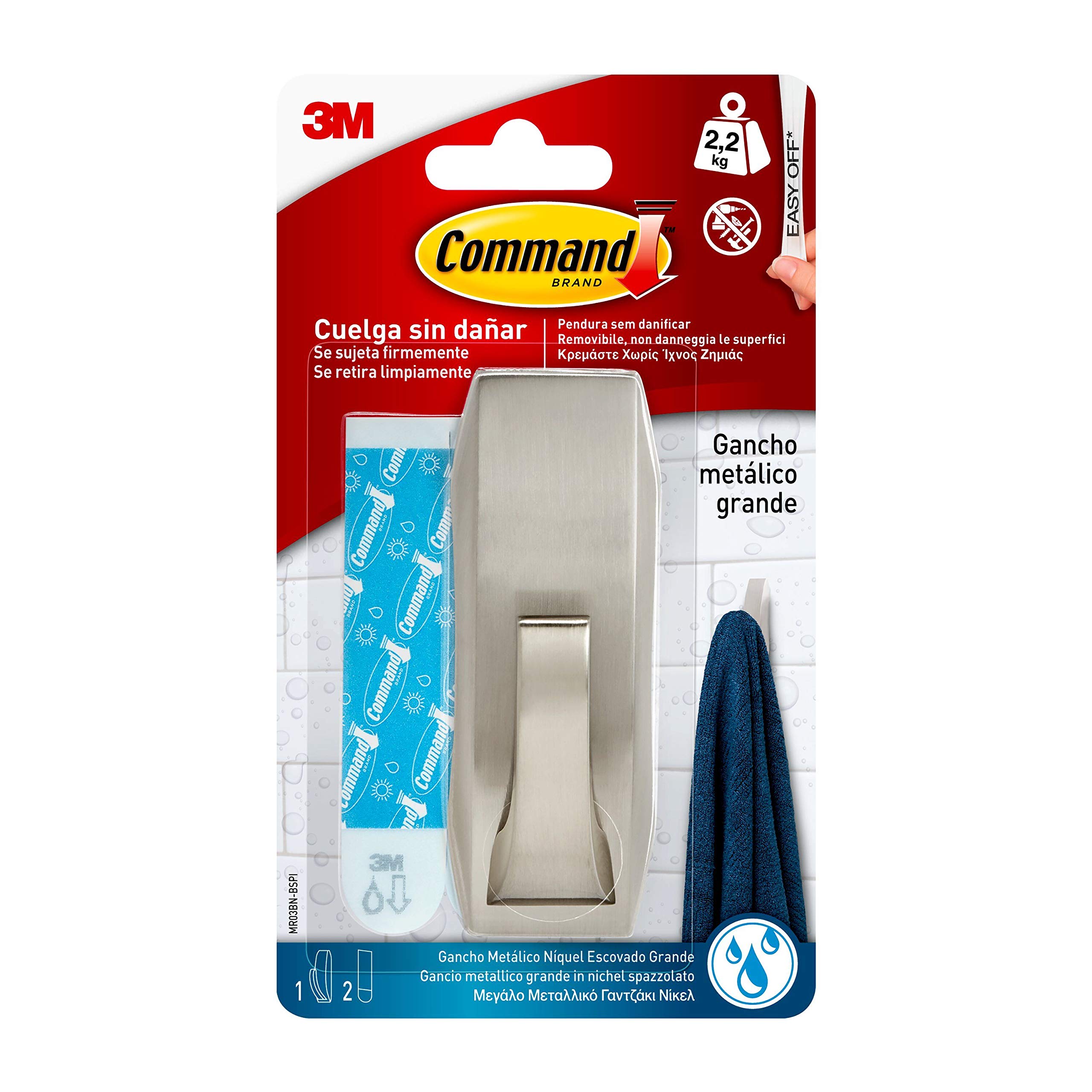 Command Gancio Adesivo M Bianco 1 Pezzo Senza Forare