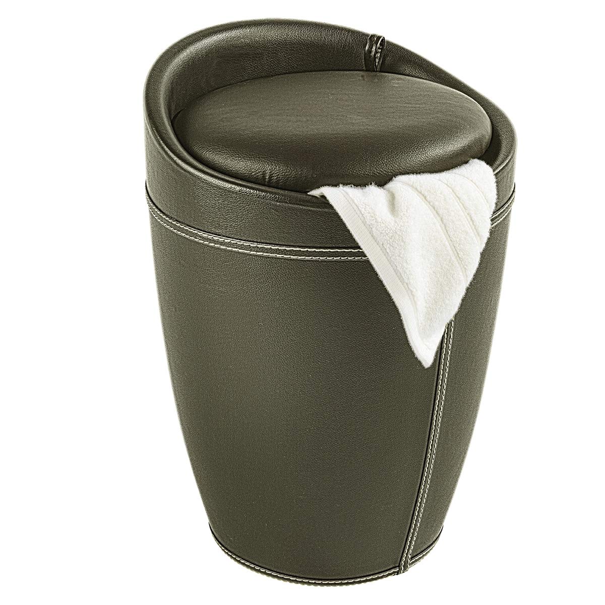 Wenko Sgabello Portabiancheria Nero 20 Litri Imbottito