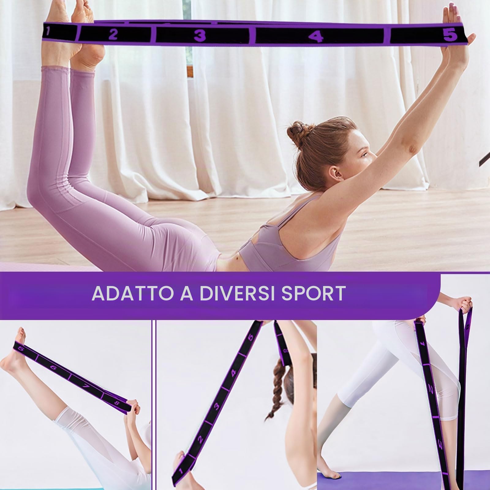 Quelcc fascia elastica stretching viola 85 cm