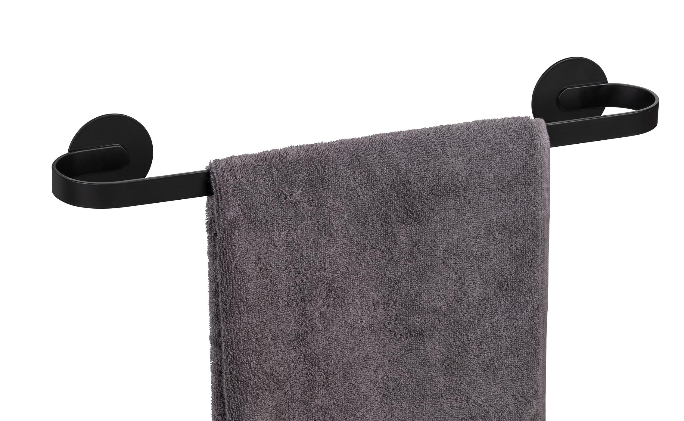Wenko Bivio Turbo-Loc Uno Porta Asciugamani 40cm Nero Alluminio