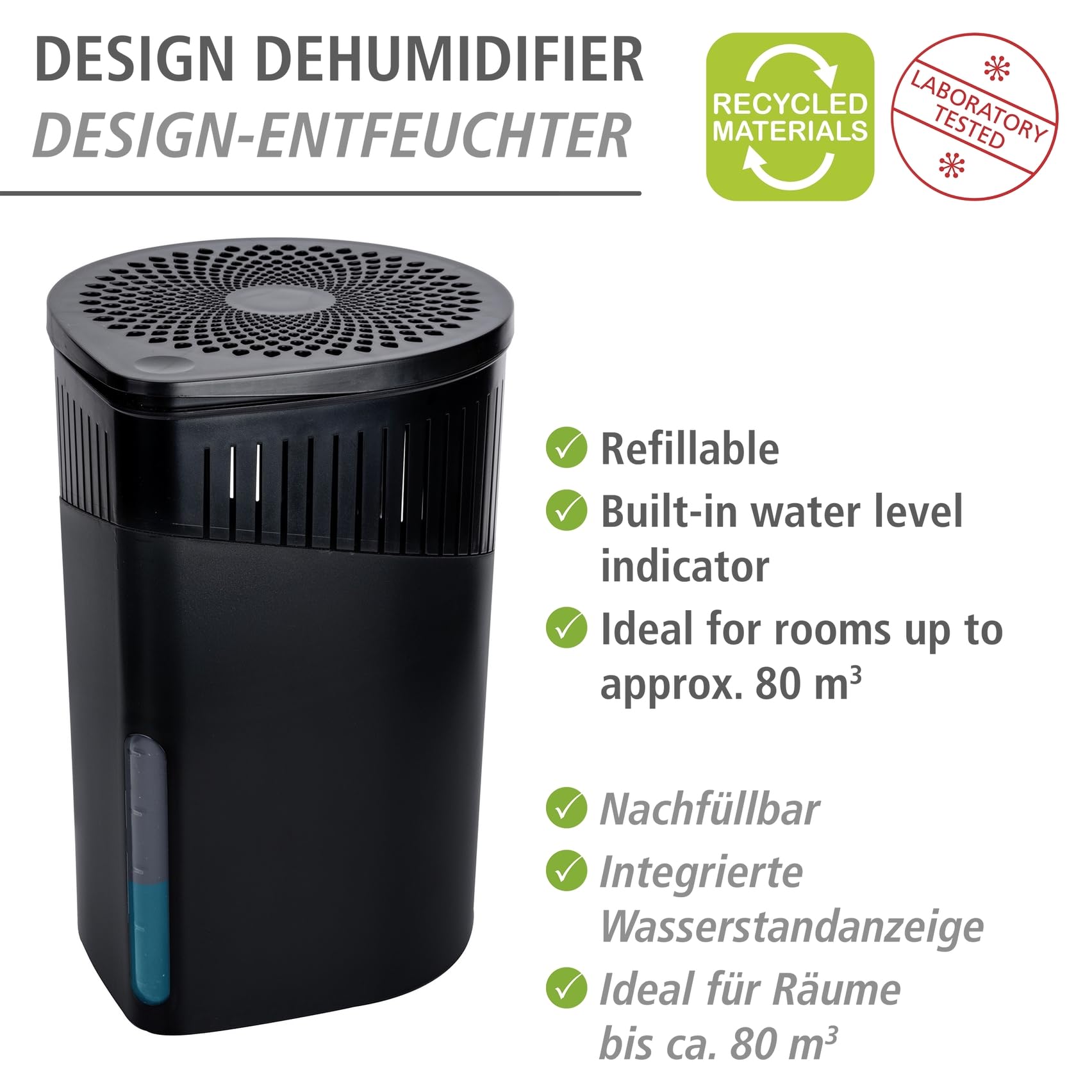 WENKO Drop deumidificatore ricaricabile nero 1 kg