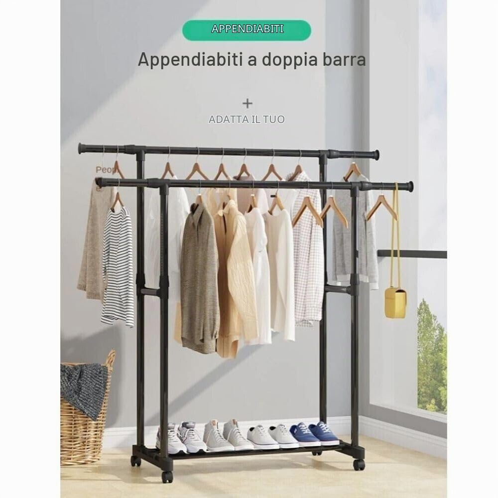 Cecaro Group Stender doppio appendiabiti con ruote 20 kg