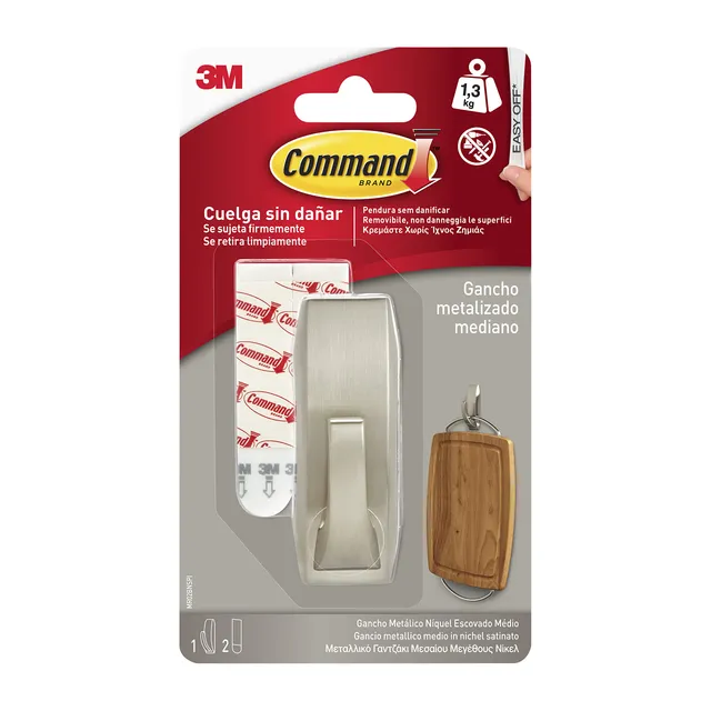 Command MR02-BN Gancio Adesivo Nickel Medium