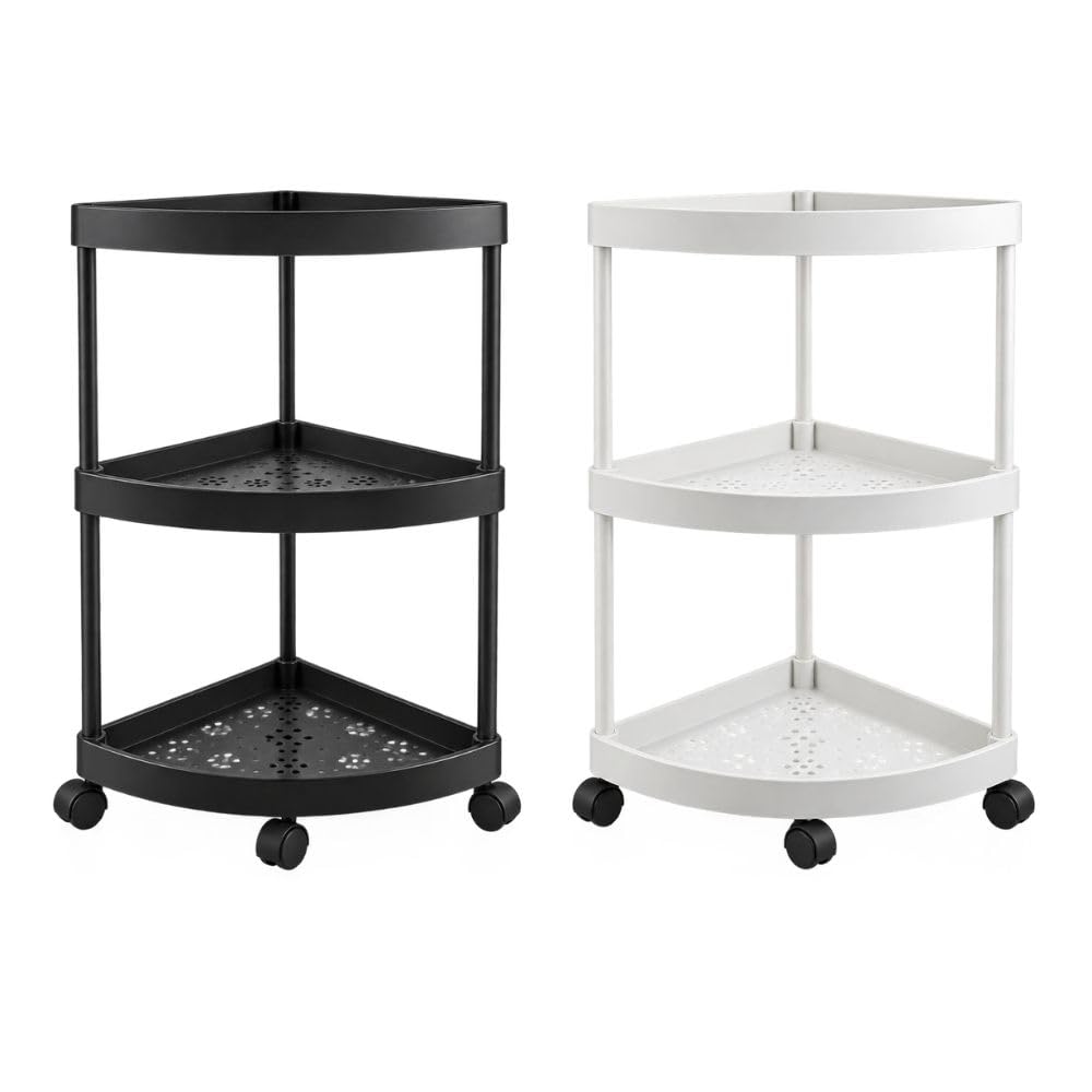 Cecaro Group carrello angoliera bianco 3 ripiani con ruote