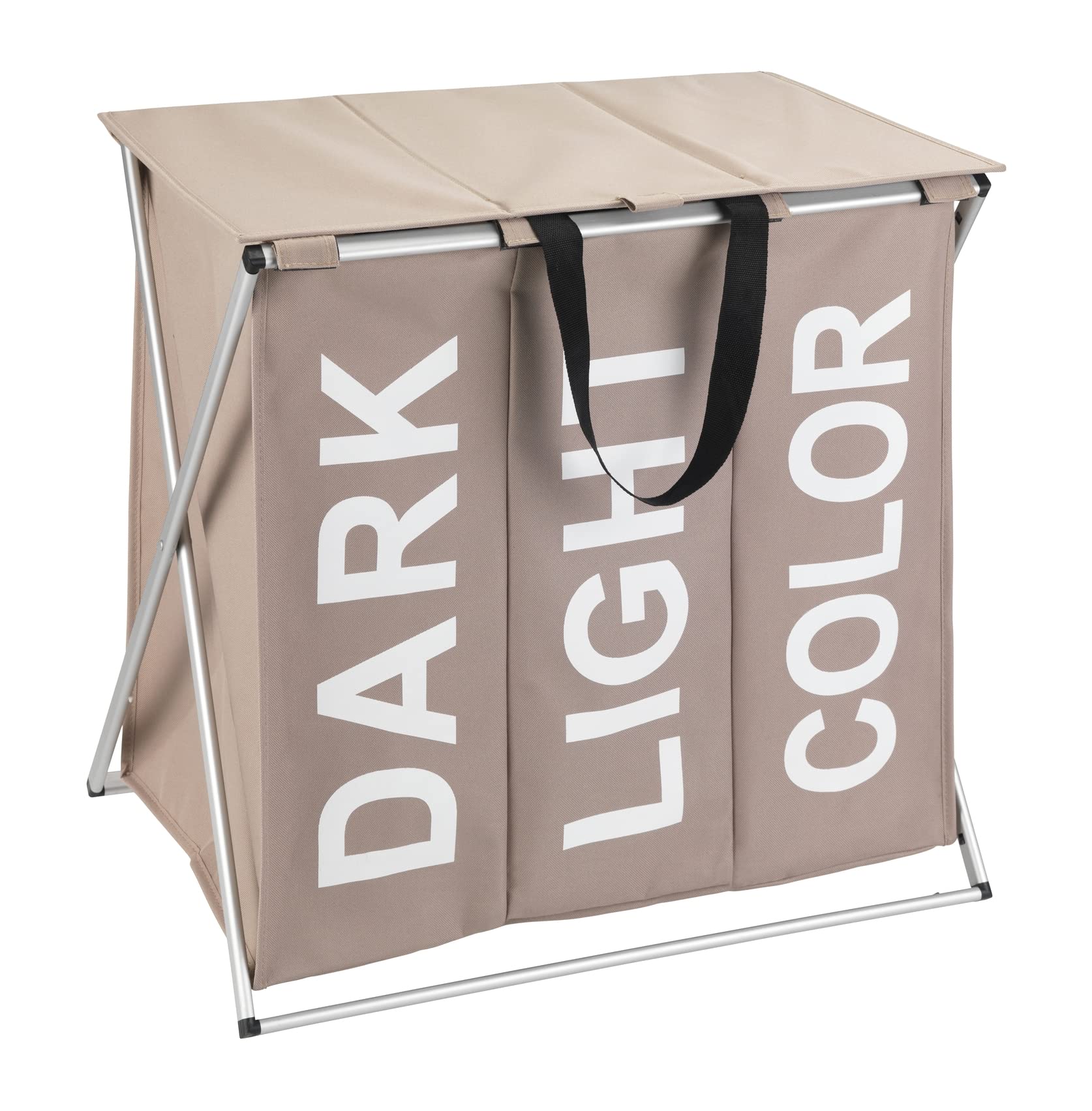 Wenko Trio Top cesto portabiancheria 118 L taupe