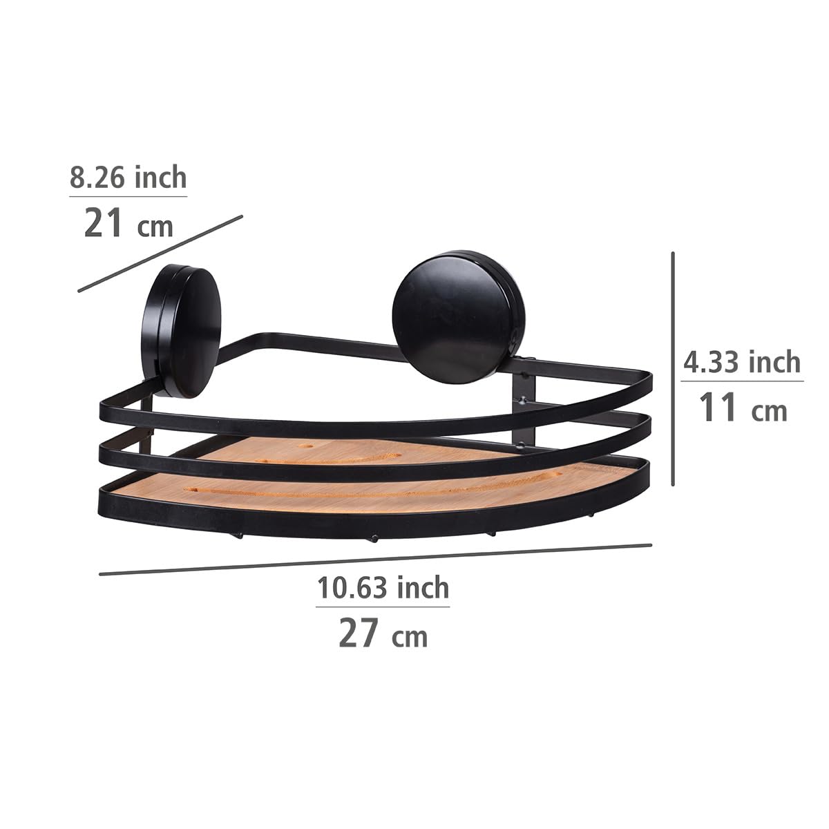 Wenko Alba Static-Loc Plus mensola angolare nero 27 cm