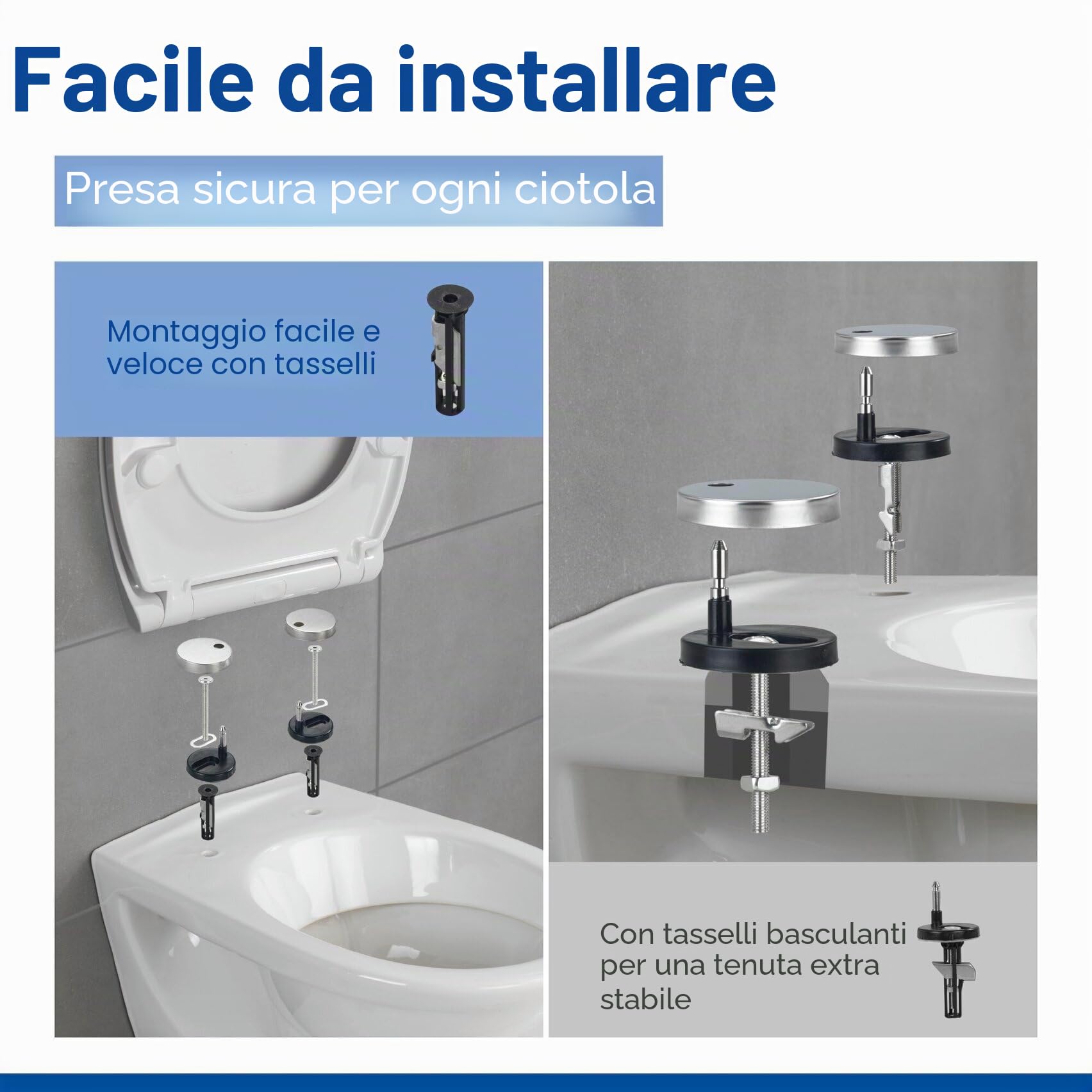 Wenko Rieti sedile WC bianco chiusura ammortizzata