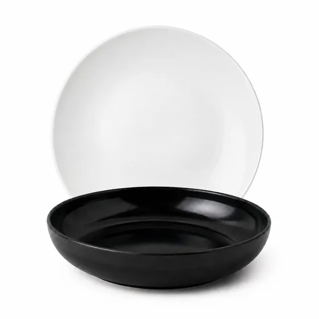 Cecaro Group Servizio Piatti 12 Pezzi Bianco Nero