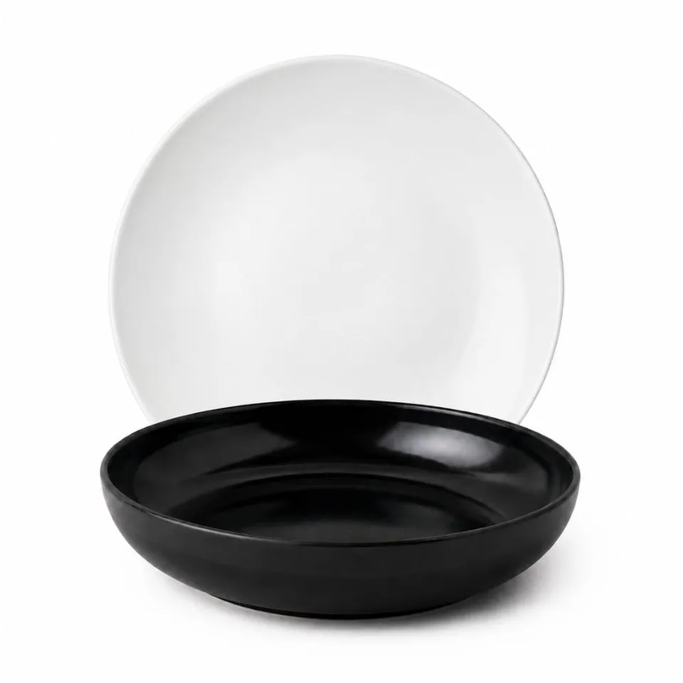 Cecaro Group Servizio Piatti 12 Pezzi Bianco Nero
