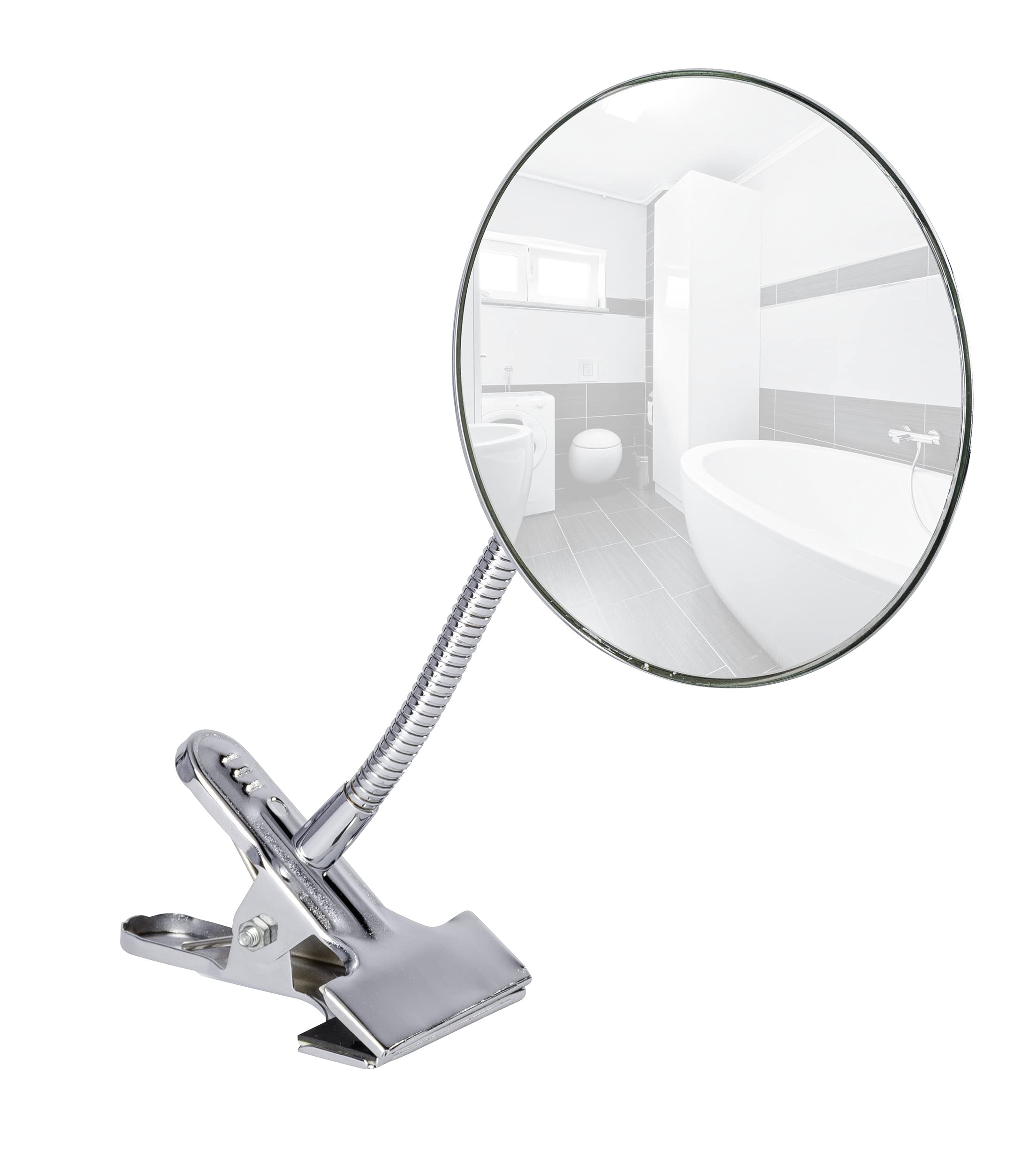 WENKO Specchio Cosmetico con Clip Ingrandimento 5x Cromato