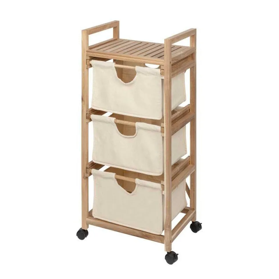 Wenko Acina carrello 3 cassetti legno acacia