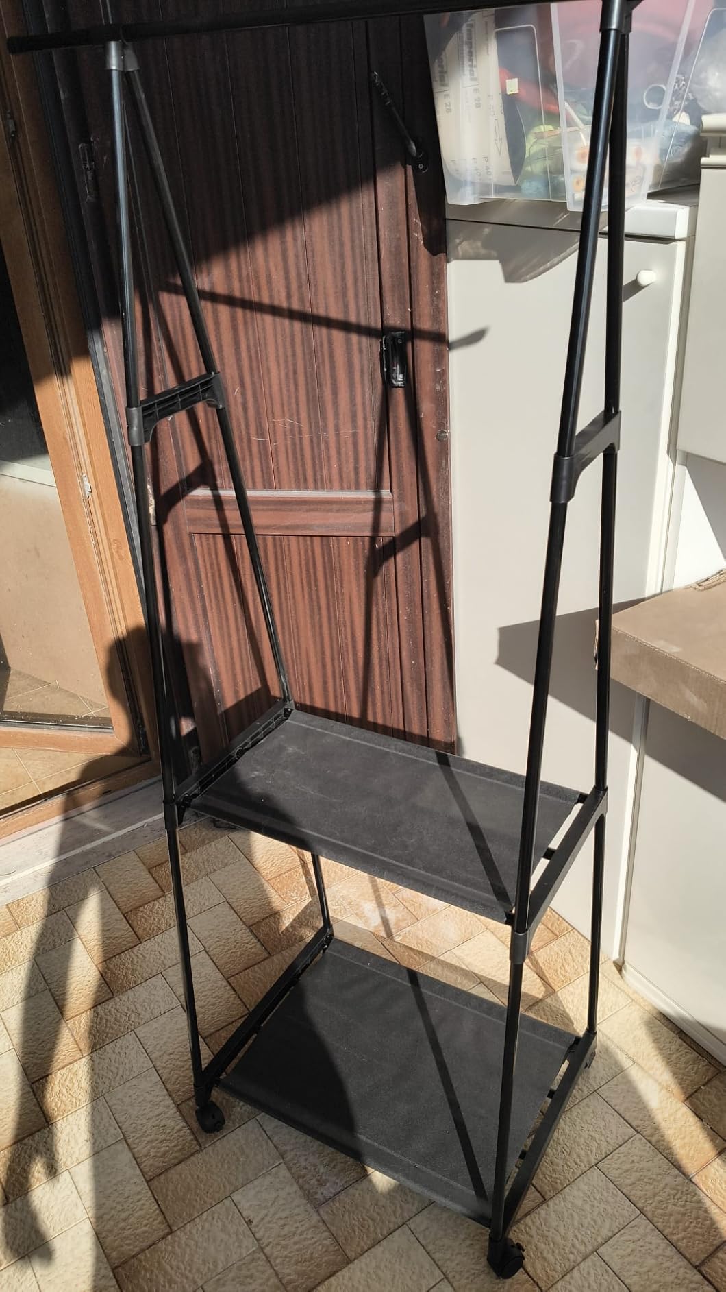 Cecaro Group Stand Appendiabiti con Ruote Nero 160x55x42 cm