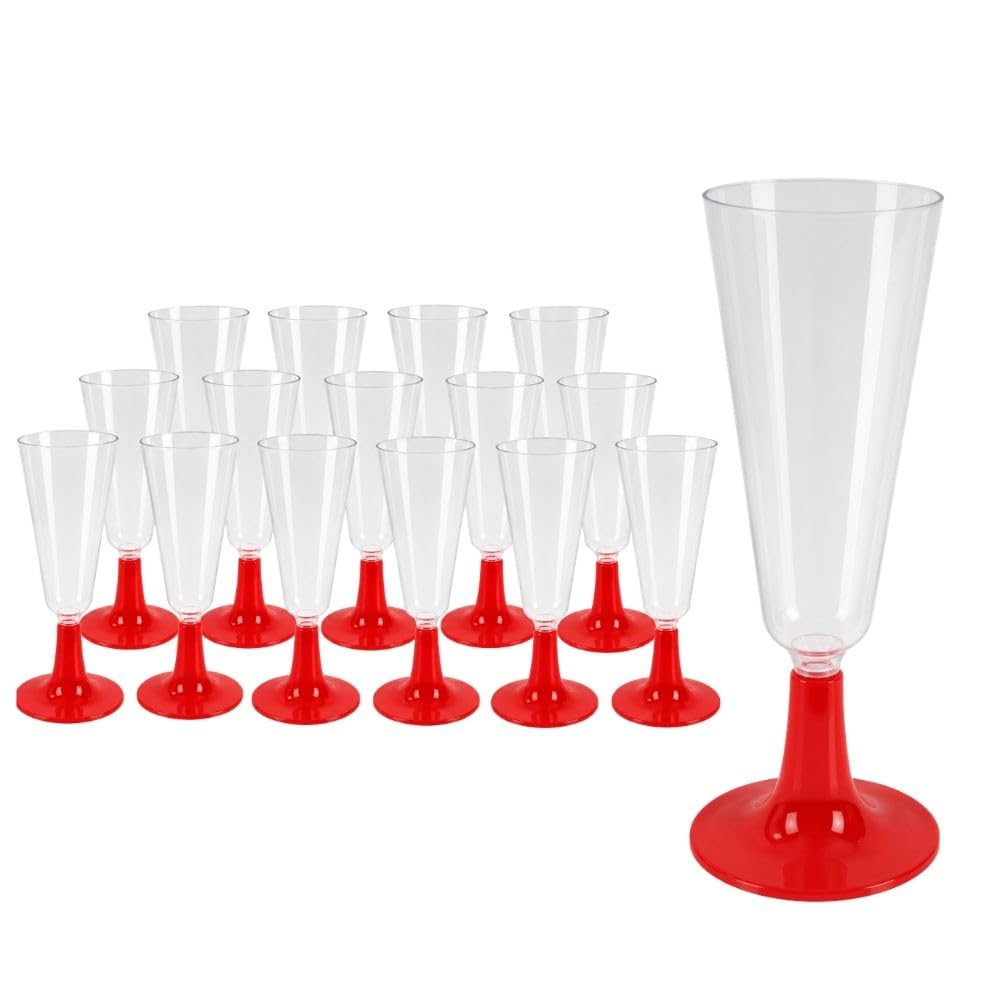 Cecaro Group Set 48 Flute Plastica 130 cc base rossa riutilizzabili