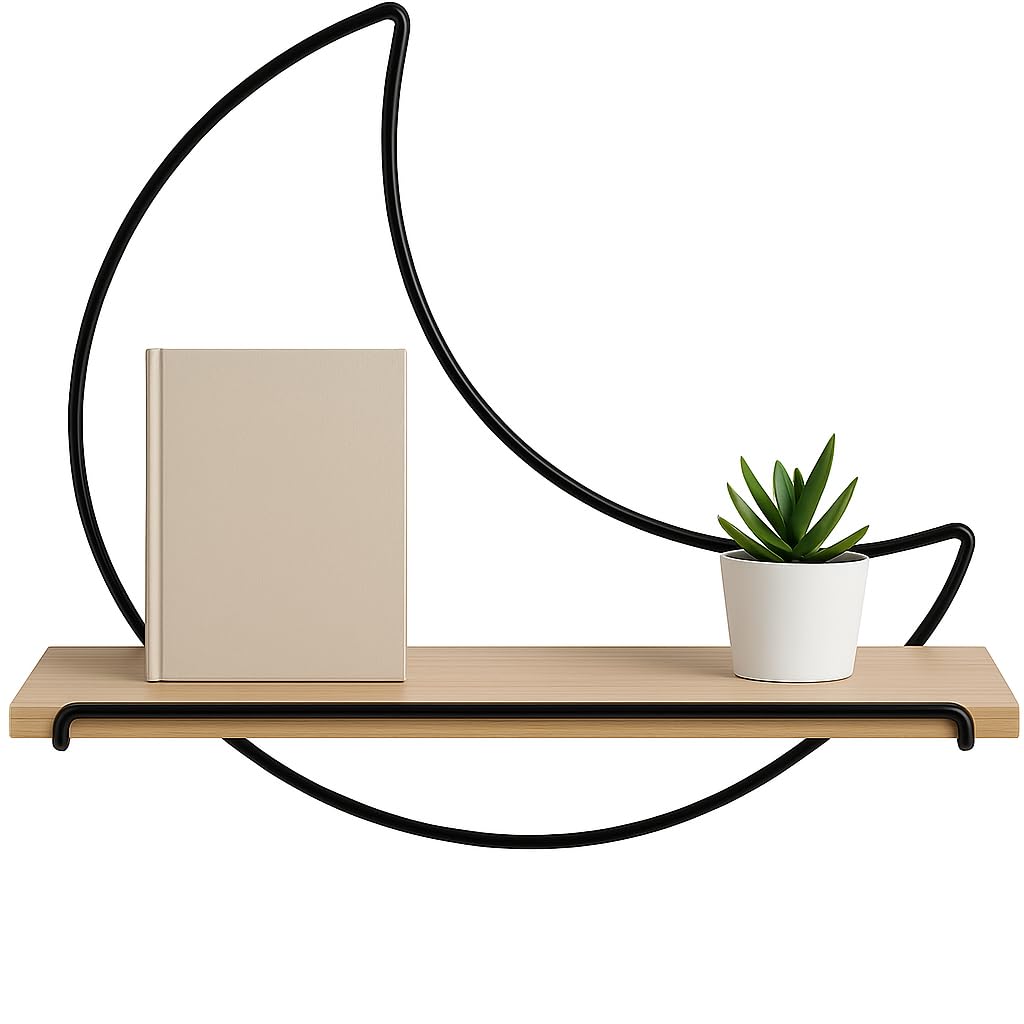 Cecaro Group Mensola Parete Luna Legno 26x10,5x25,5 cm