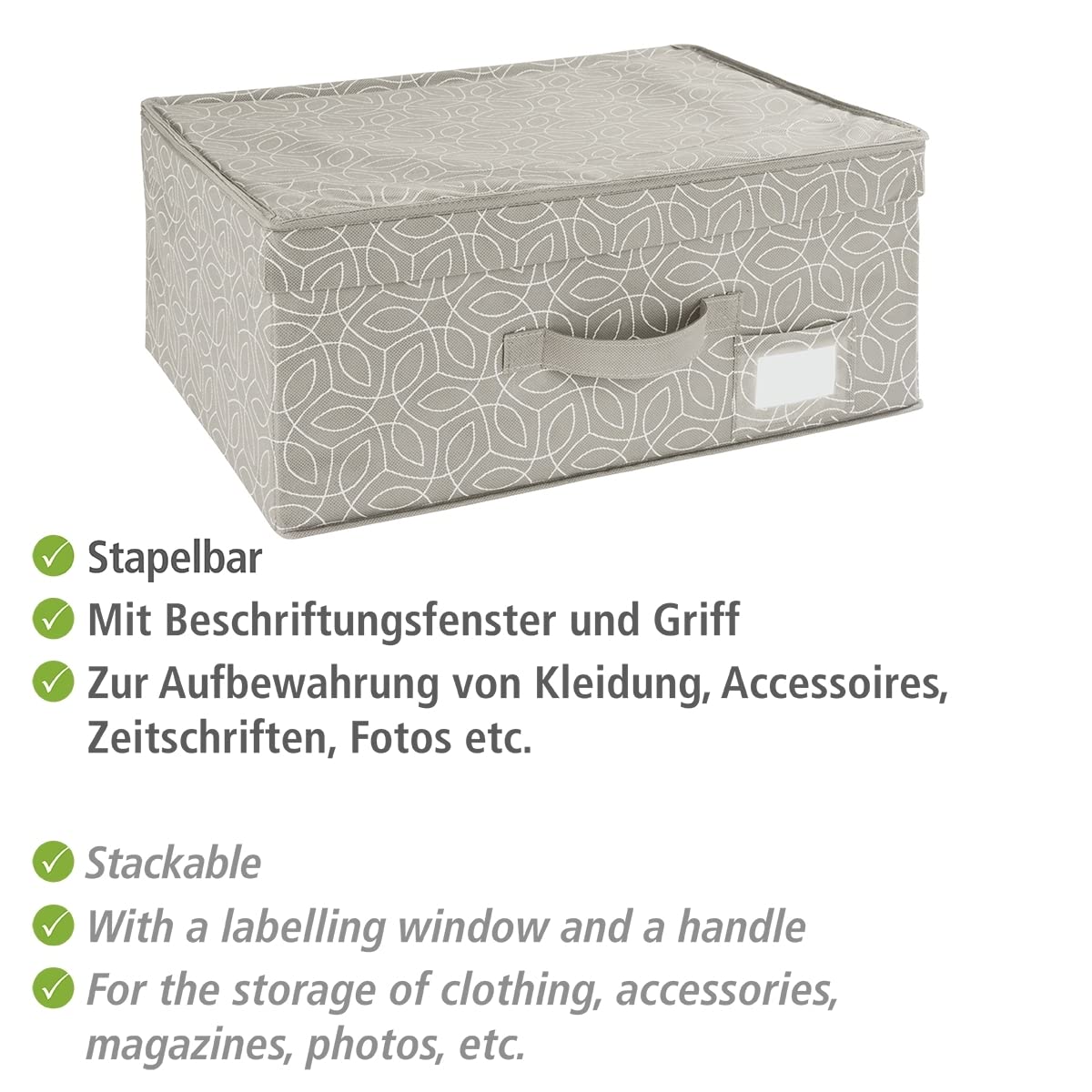 Wenko Balance scatola con coperchio tortora 44x19x33 cm