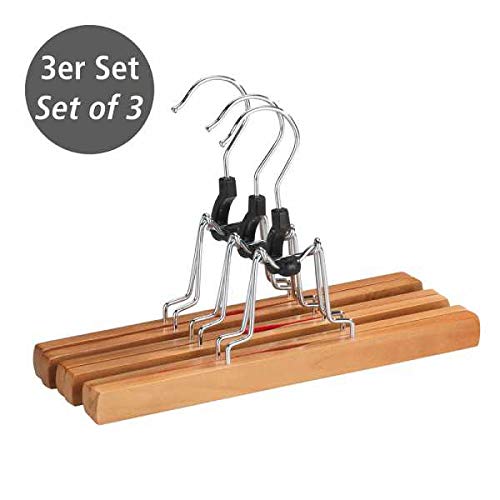 Wenko Premium gruccia pinza legno set 3 pezzi 25 cm marrone