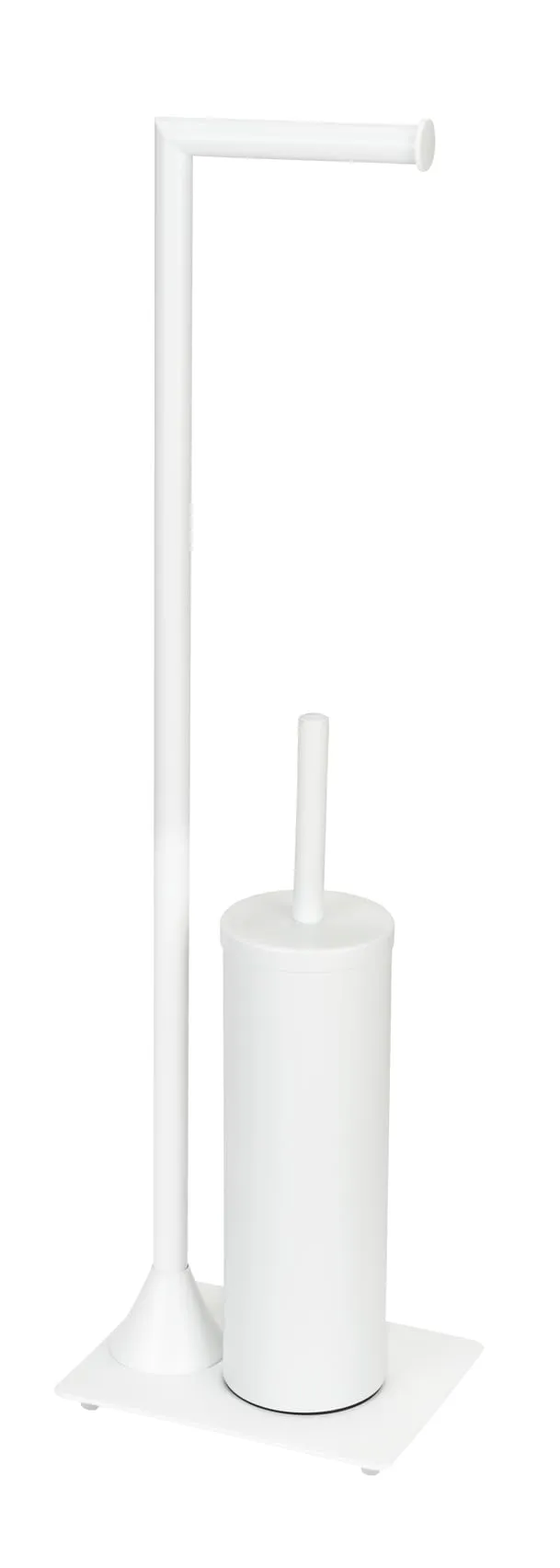 Wenko Hella scopino WC con portarotolo acciaio bianco
