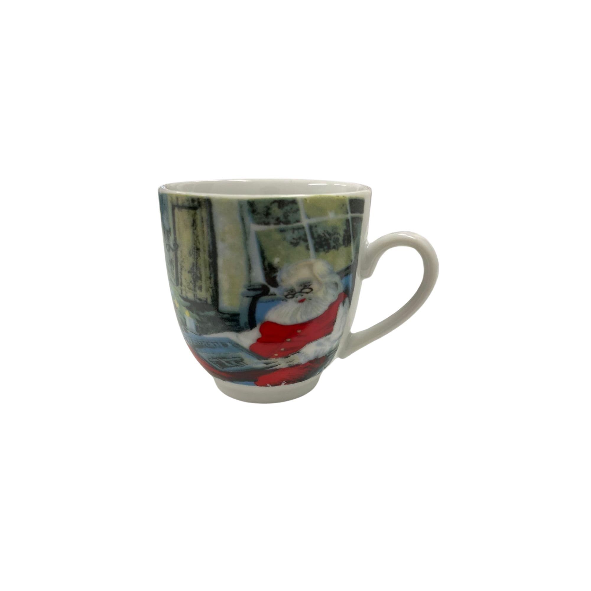Cecaro Group Set 6 Tazzine Natalizie Ceramica Babbo Natale