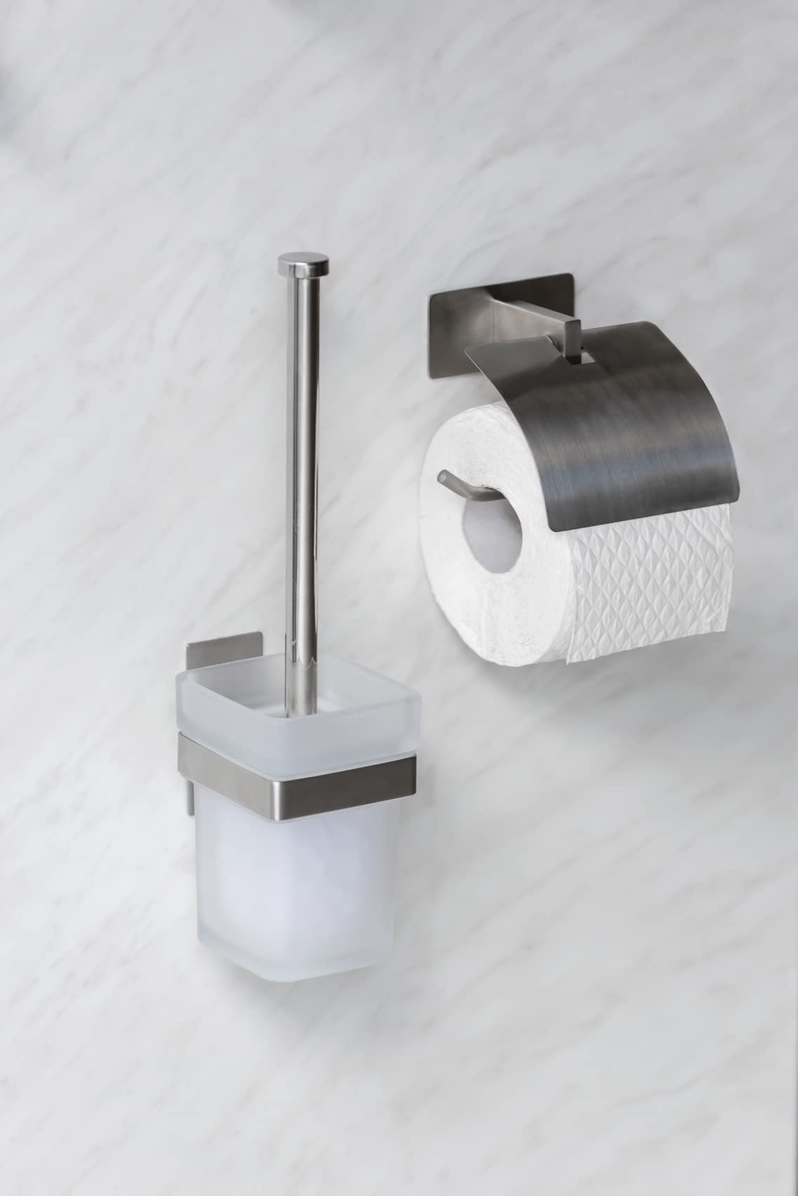 Wenko Genova Matt Turbo-Loc portarotolo con coperchio opaco