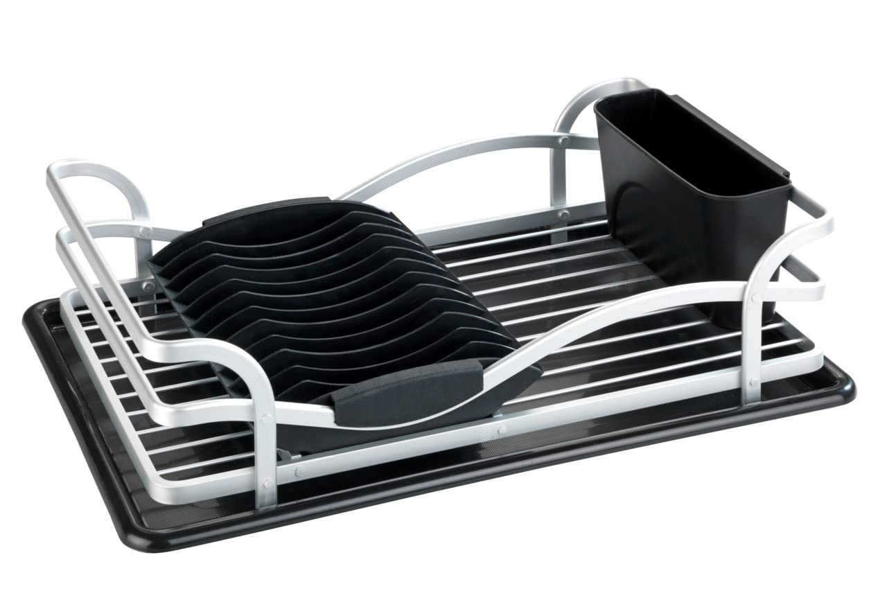 Wenko Alu scolapiatti alluminio 46,5 cm argento nero