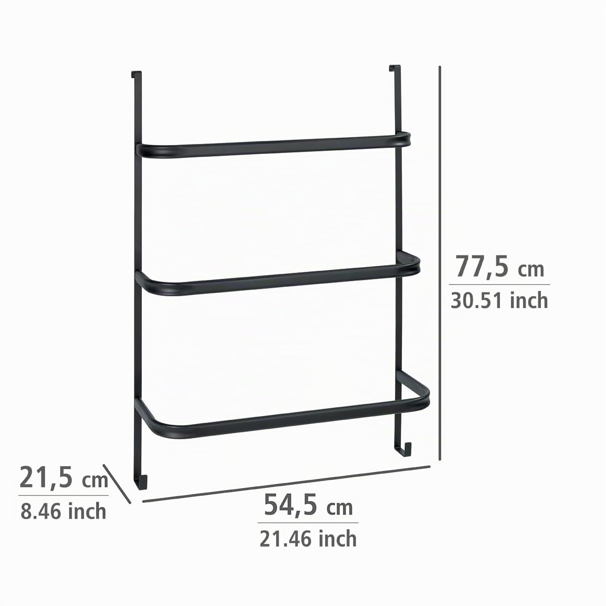 Wenko Irpinia Portasciugamani Nero da Porta 54,5 cm