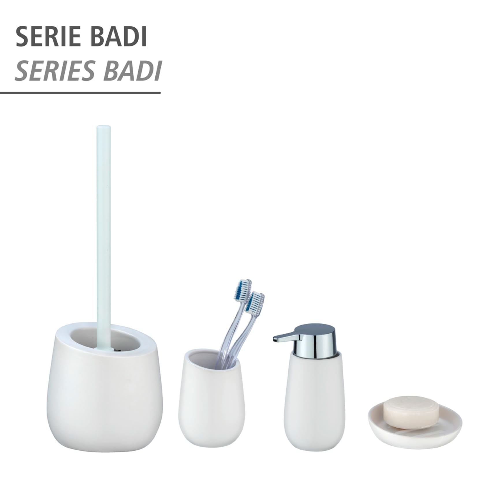 Wenko Badi scopino WC bianco ceramica silicone