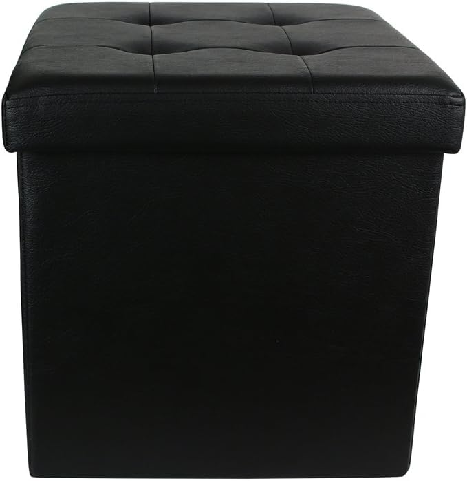 Cecaro Group Pouf Contenitore 38x38 Panna Ecopelle