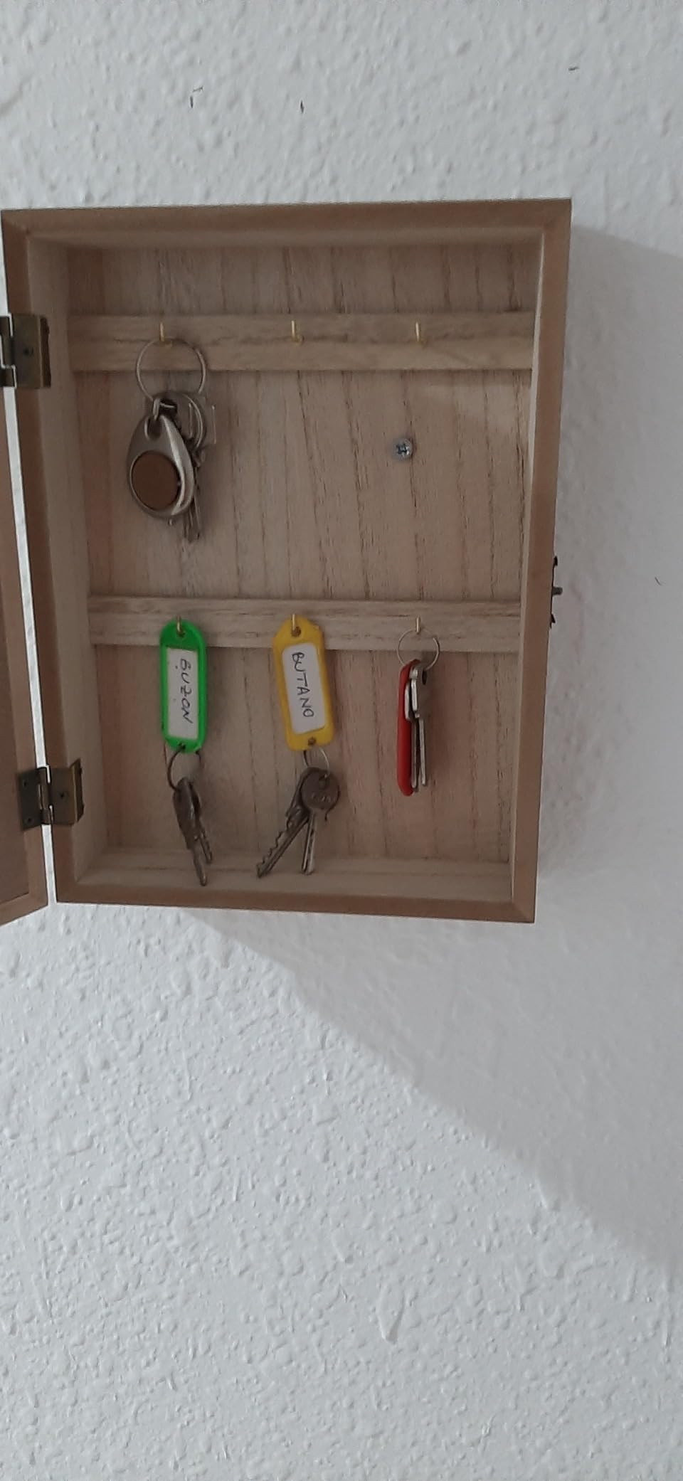 Gachiwar Portachiavi Parete Legno Bianco 27 cm 6 Ganci